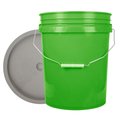 World Enterprises Bucket, 12 in H, Lime Green and Gray 5LIGRN,345GRY